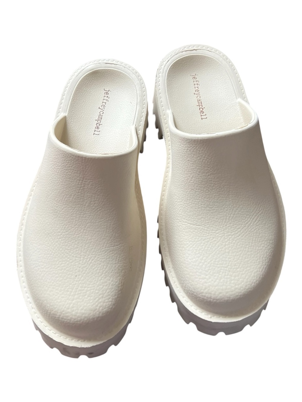 Jeffrey Campbell White Slip-On Clog Mules, size 9